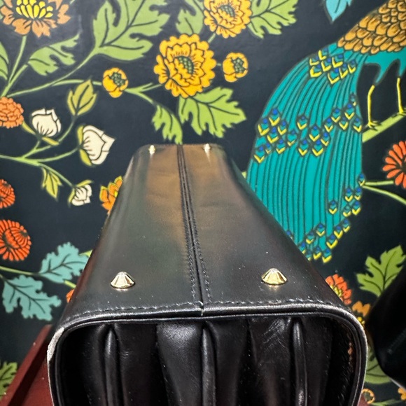 Vintage Bally Black Leather Top Handle Bag | Poke-Through Clasp | Italy - Picture 11 of 14